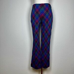 Maeve by Anthropologie Margot Plaid Kick Flare Cropped Pants dark academia XXS